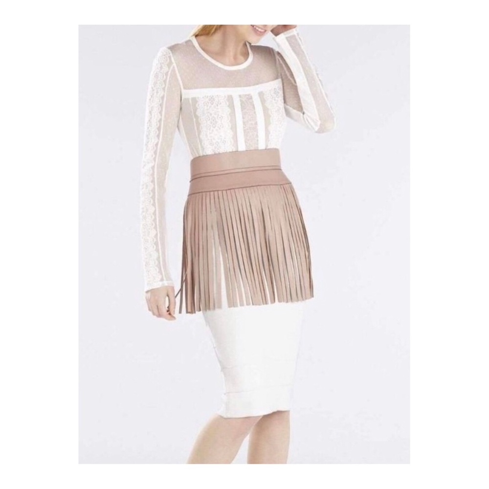 BCBGMAXAZRIA Nude Faux Leather Corset Belt Small - Picture 12 of 13